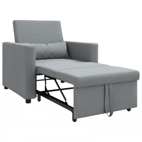 Enkelt Sofa Seng med hjul Lysegrå 90 x 165 x 87 cm Stof