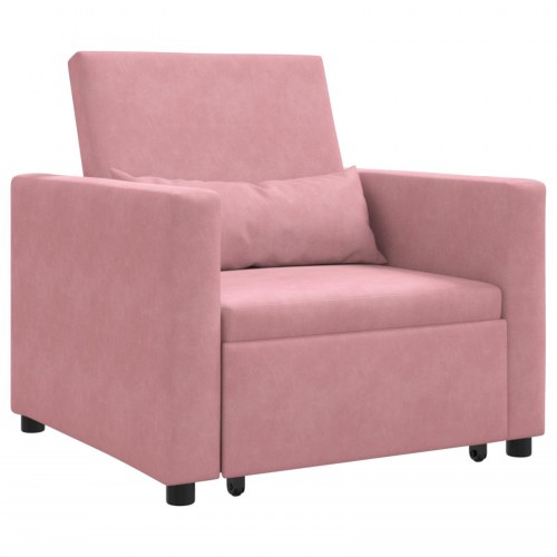 Enkelt Sofa Seng med hjul Lys pink 90 x 165 x 87 cm Fløjl
