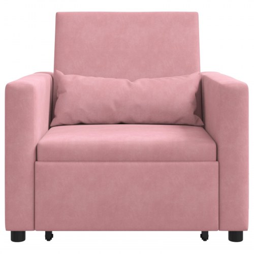Enkelt Sofa Seng med hjul Lys pink 90 x 165 x 87 cm Fløjl