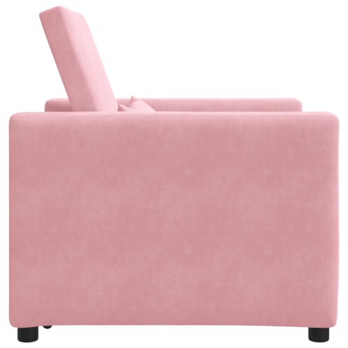 Enkelt Sofa Seng med hjul Lys pink 90 x 165 x 87 cm Fløjl