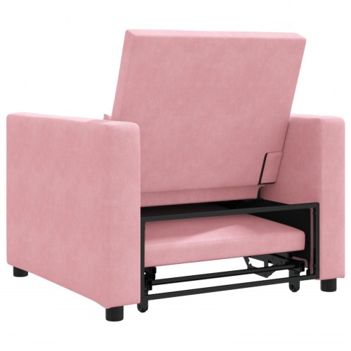 Enkelt Sofa Seng med hjul Lys pink 90 x 165 x 87 cm Fløjl