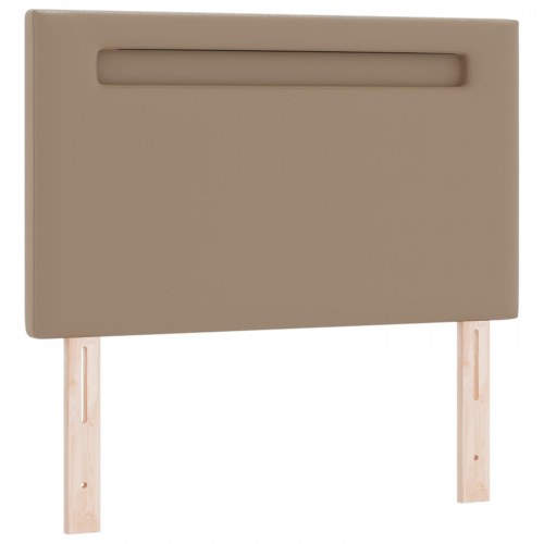 LED-sengegavl i cappuccino kunstlæder - 90 cm