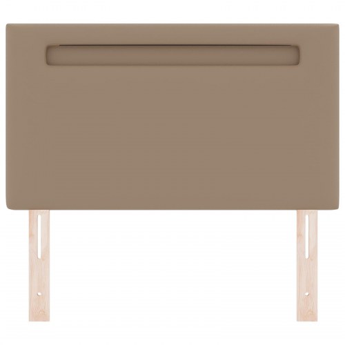 LED-sengegavl i cappuccino kunstlæder - 90 cm