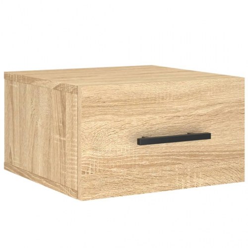 Væghængte sengeborde 2 stk. 35×35×20 cm - sonoma-eg