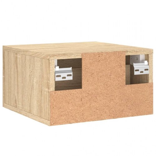Væghængte sengeborde 2 stk. 35×35×20 cm - sonoma-eg