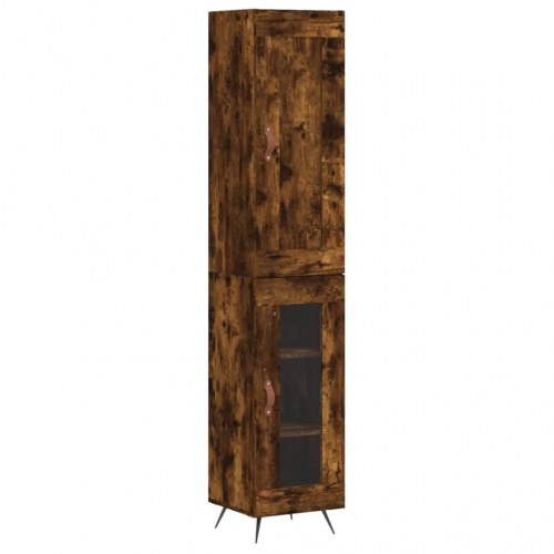Skab 34,5x34x180 cm konstrueret træ røget egetræ