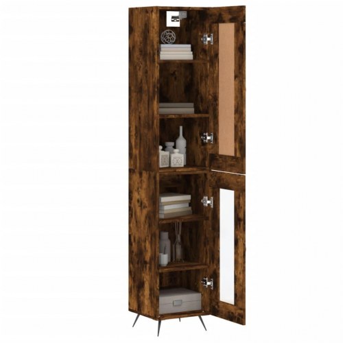 Skab 34,5x34x180 cm konstrueret træ røget egetræ