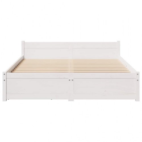 Sengeramme uden madras 100x200 cm massivt fyrretræ hvid