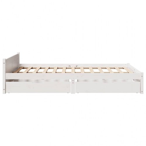 Sengeramme uden madras 100x200 cm massivt fyrretræ hvid