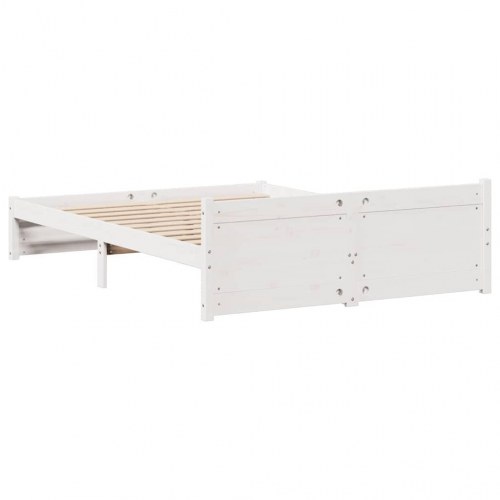 Sengeramme uden madras 100x200 cm massivt fyrretræ hvid