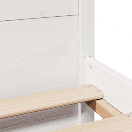 Sengeramme uden madras 100x200 cm massivt fyrretræ hvid