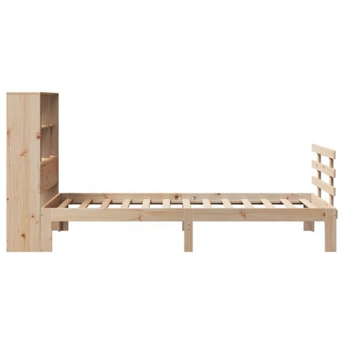 Seng med reol uden madras 90x190 cm massivt fyrretræ