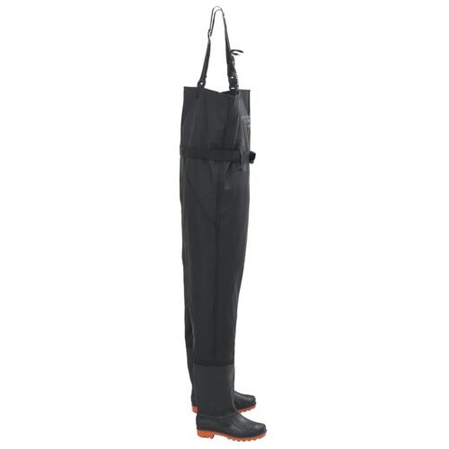 Waders med støvler og bælte str. 45 sort (OUTLET A)