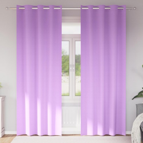 Gardiner med gardiner 2 stk Lilla 225 x 140 cm Polyester