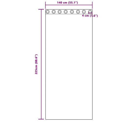 Gardiner med gardiner 2 stk Lilla 225 x 140 cm Polyester