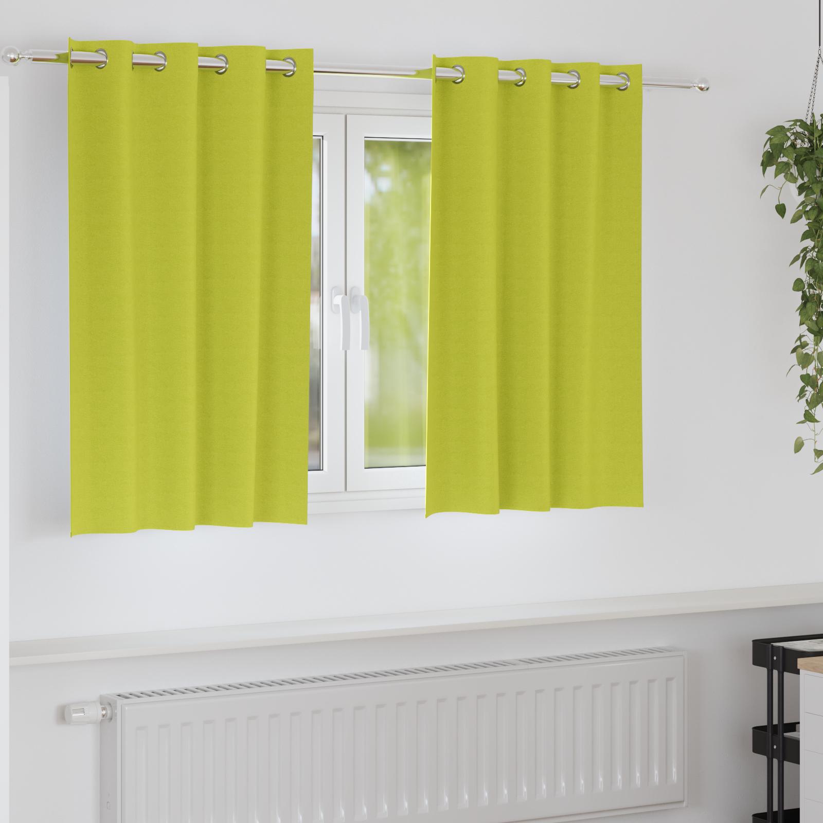 Gardiner med gardiner 2 stk Æblegrøn 140 x 140 cm Polyester