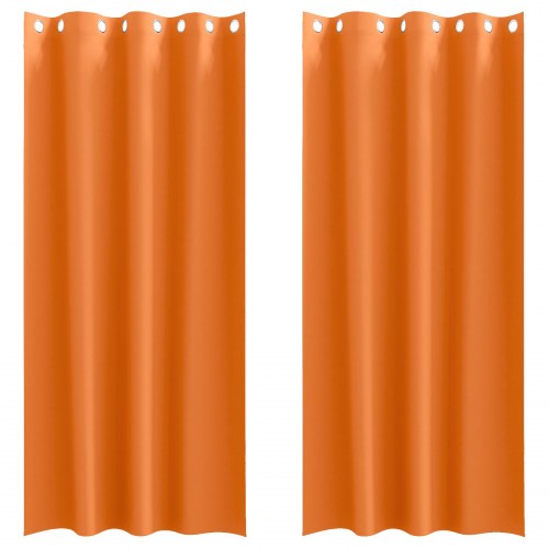 Gardiner med gardiner 2 stk Lys orange 225 x 140 cm Polyester
