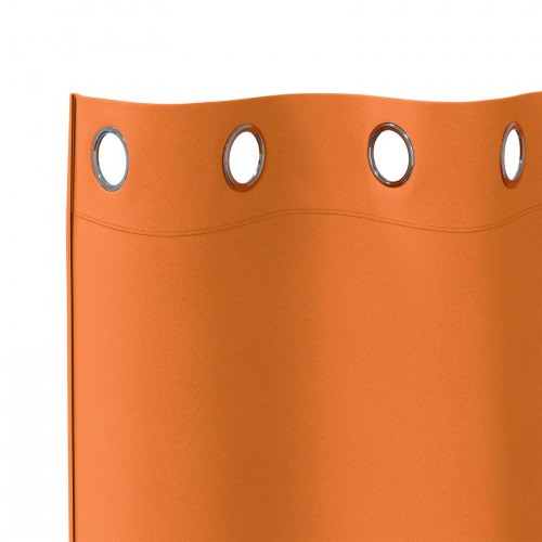 Gardiner med gardiner 2 stk Lys orange 225 x 140 cm Polyester