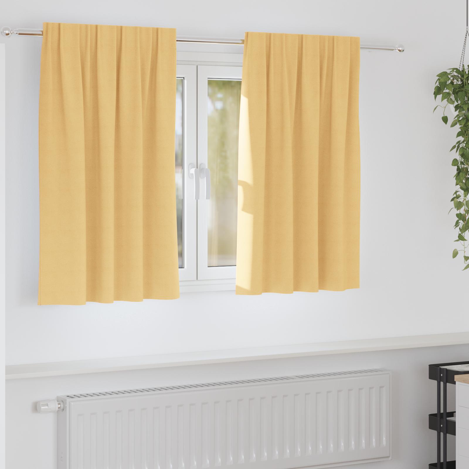 Gardiner med gardiner 2 stk Beige 140 x 140 cm Polyester