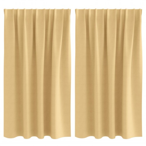 Gardiner med gardiner 2 stk Beige 140 x 140 cm Polyester