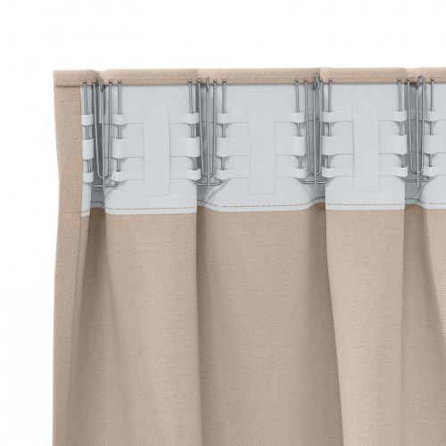 Gardiner med gardiner 2 stk Gråbrun 140 x 140 cm Polyester