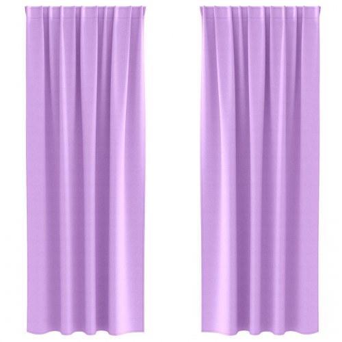 Gardiner med gardiner 2 stk Lilla 260 x 140 cm Polyester