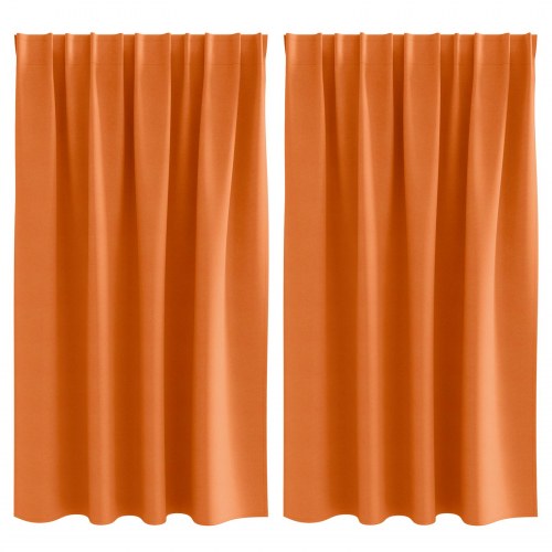 Gardiner med gardiner 2 stk Lys orange 140 x 140 cm Polyester