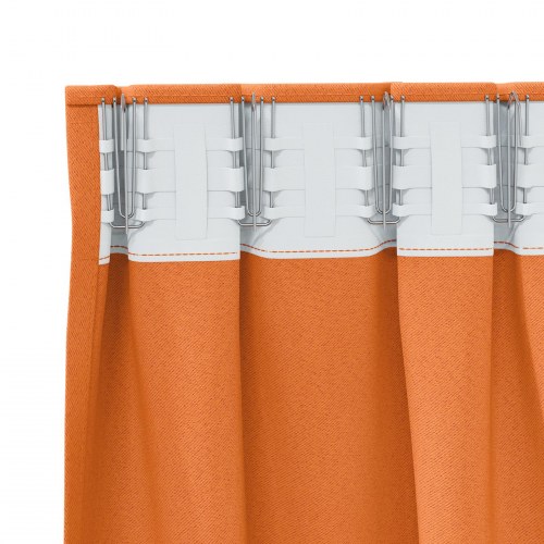 Gardiner med gardiner 2 stk Lys orange 140 x 140 cm Polyester