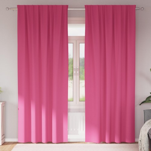 Gardiner med gardiner 2 stk Lyserød 260 x 140 cm Polyester