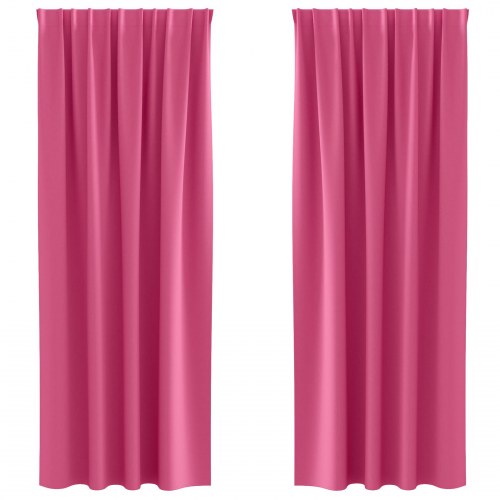 Gardiner med gardiner 2 stk Lyserød 260 x 140 cm Polyester