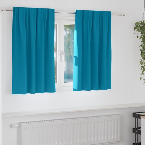 Gardiner med gardiner 2 stk Turkis 140 x 140 cm Polyester