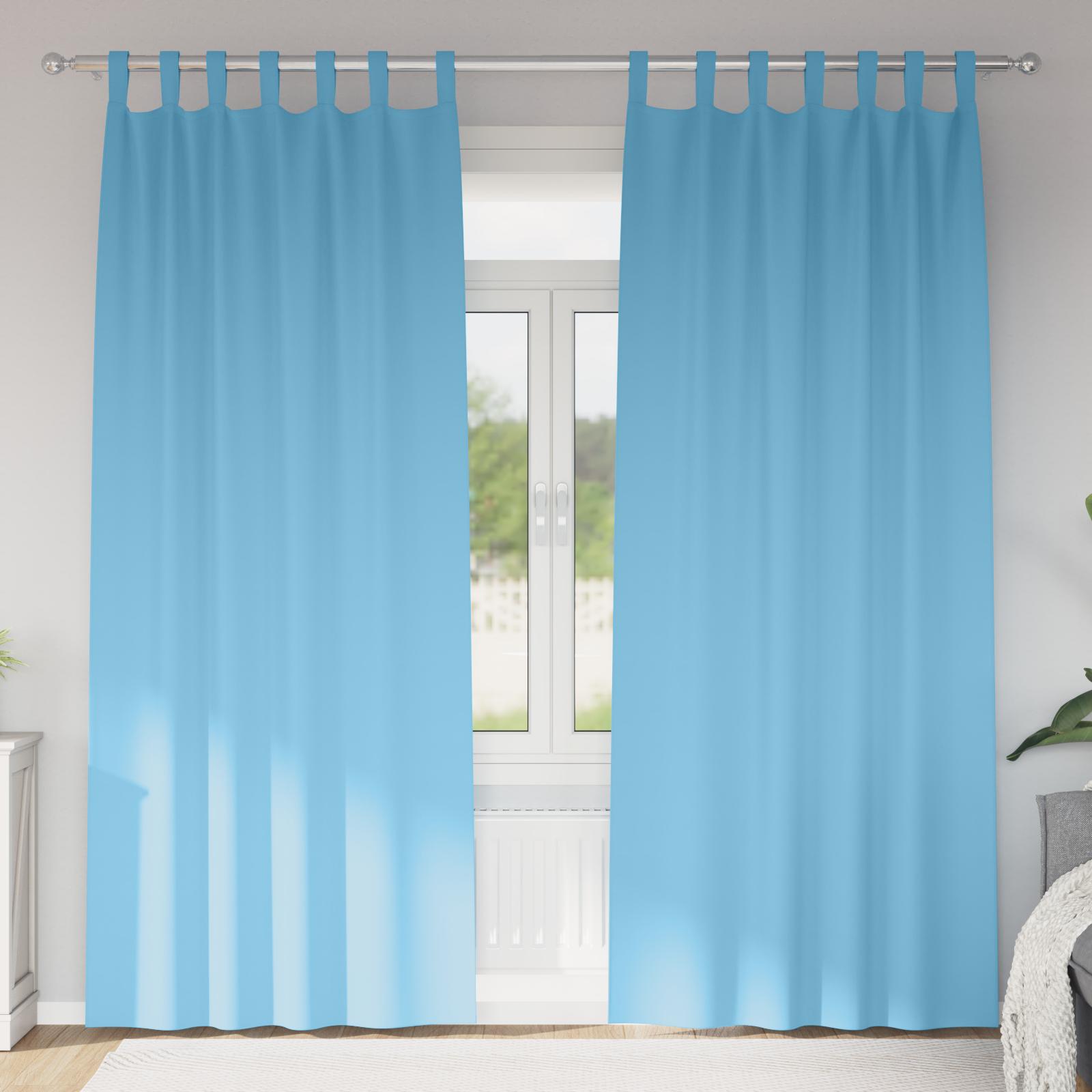 Gardiner med gardiner 2 stk Lyseblå 245 x 140 cm Polyester