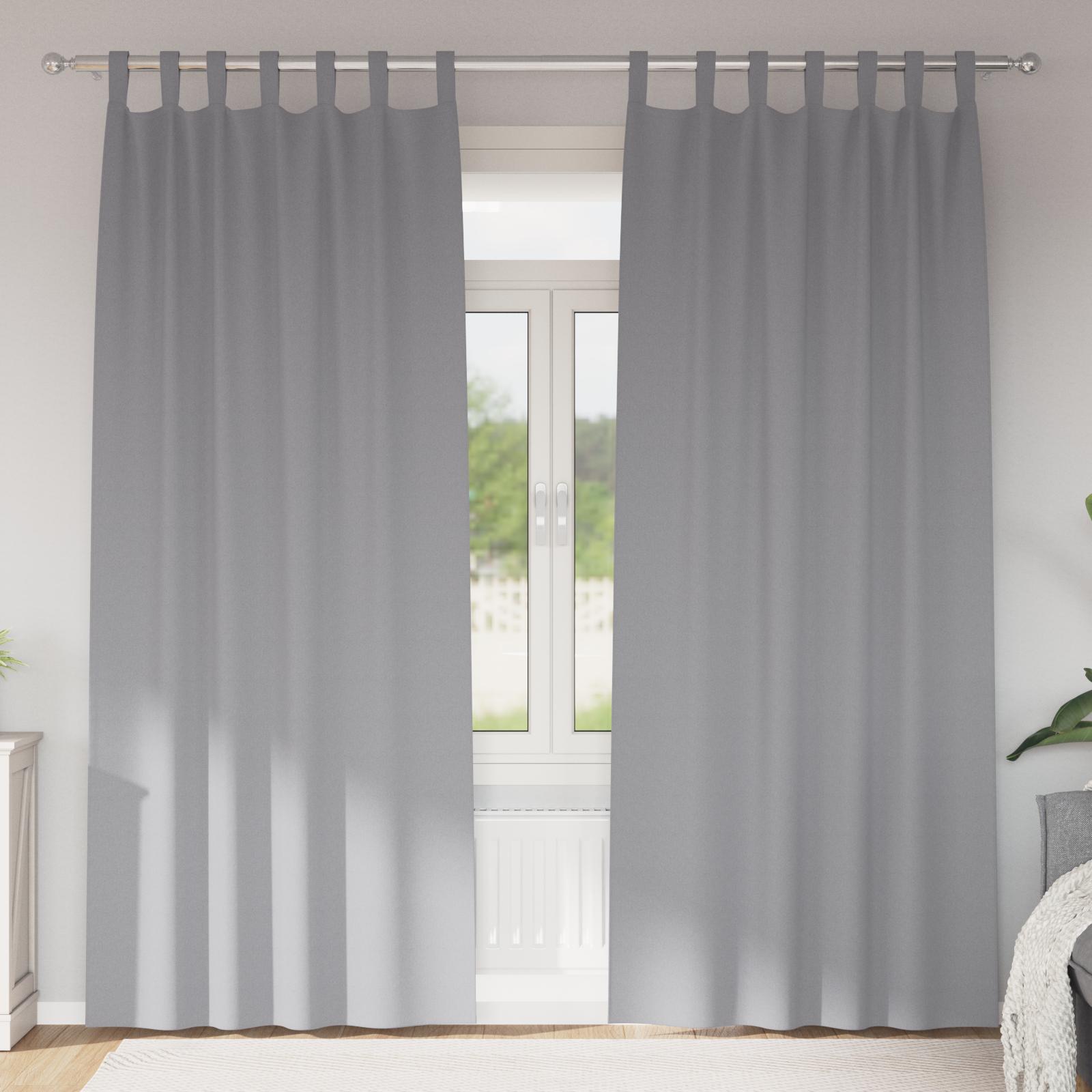 Gardiner med gardiner 2 stk Lysegrå 245 x 140 cm Polyester