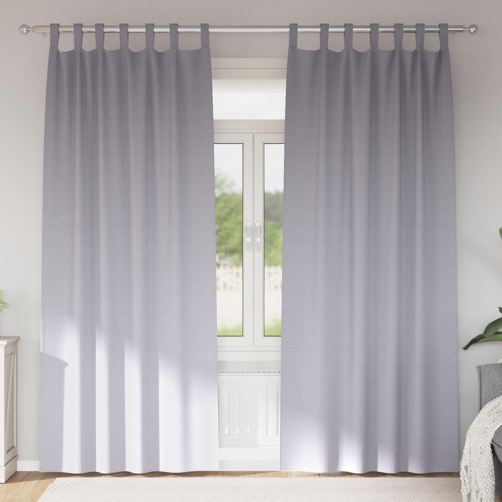 Gardiner med gardiner 2 stk Metal grå 245 x 140 cm Polyester