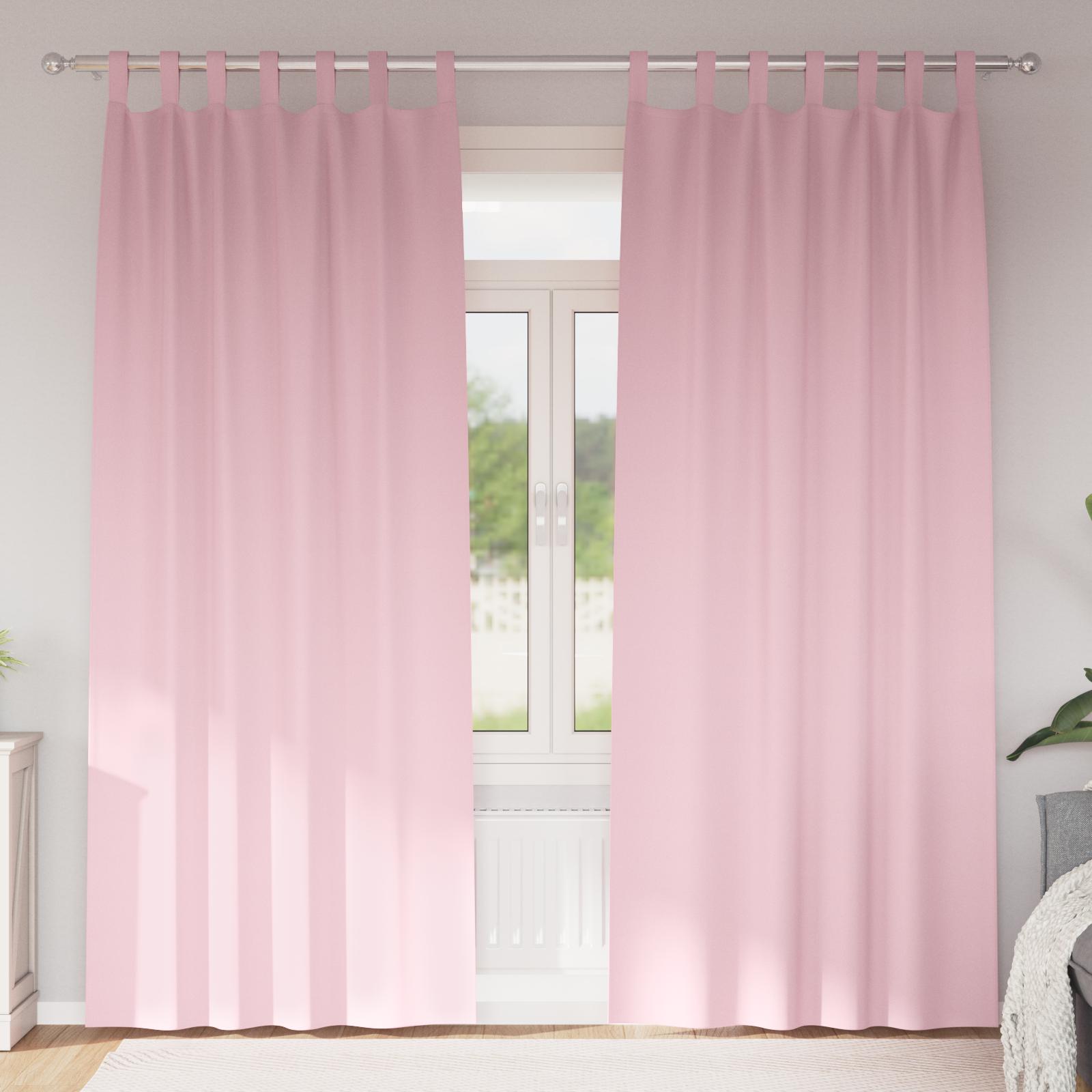 Gardiner med gardiner 2 stk Baby lyserød 260 x 140 cm Polyester