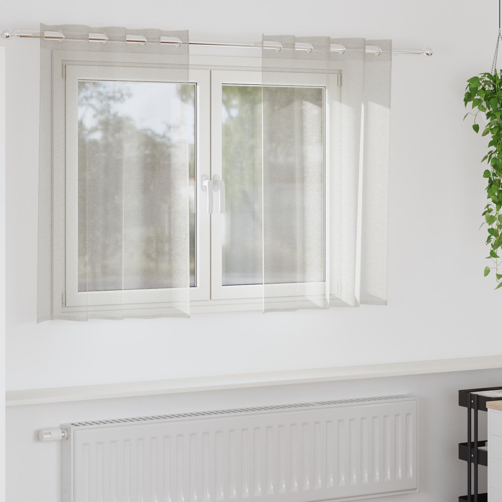 Gardiner med gardiner 2 stk Creme 140 x 140 cm Polyester