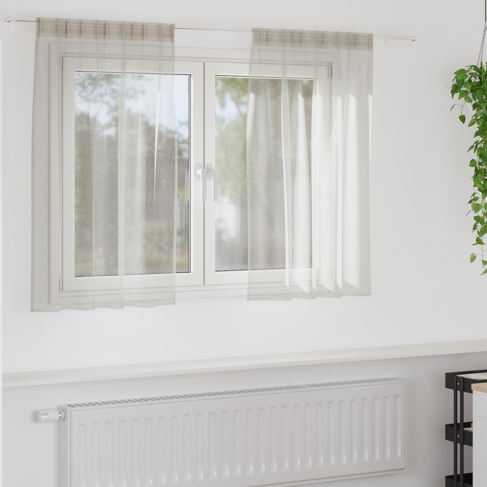 Gardiner med gardiner 2 stk Creme 140 x 140 cm Polyester