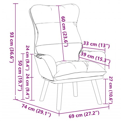 Afslappende Stol Turkis Fløjl