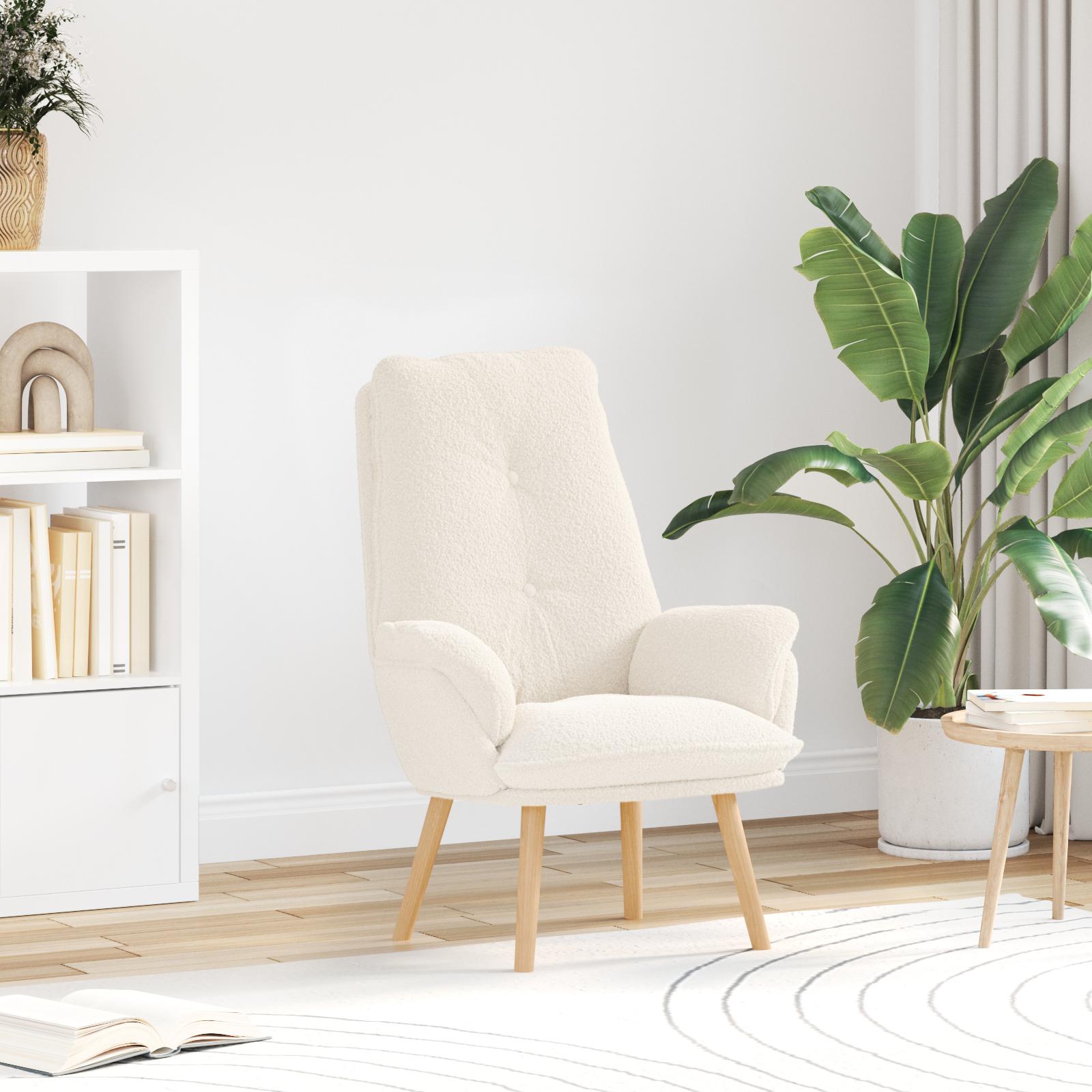 Afslappende stol Creme 69 x 74 x 93 cm Stof