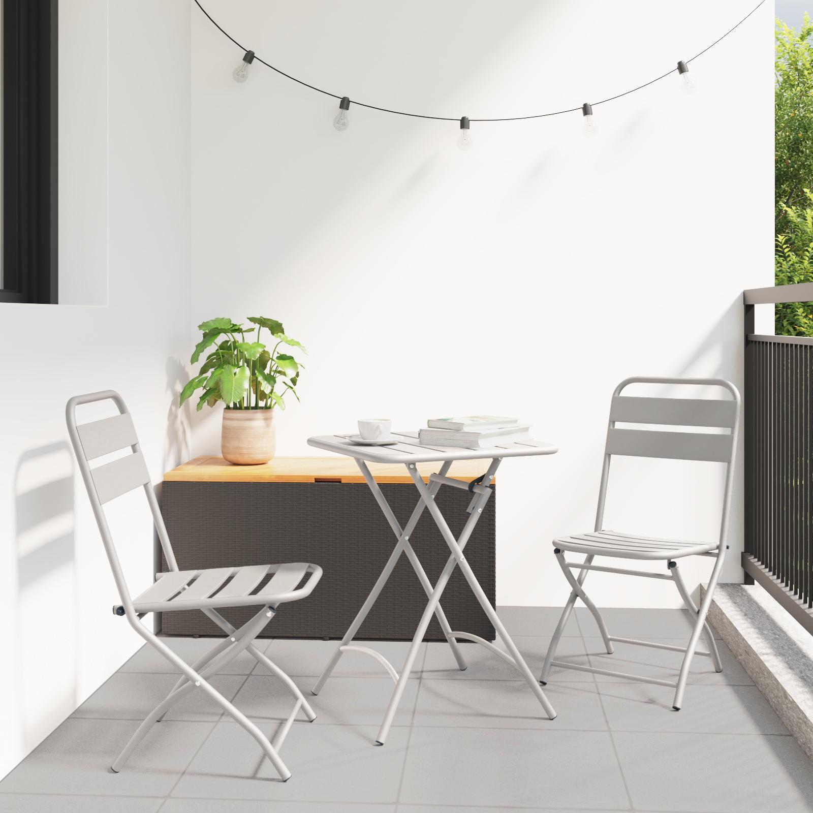 Have sammenslåelig stol 2 stk Beige 55 x 56.5 x 91cm Stål