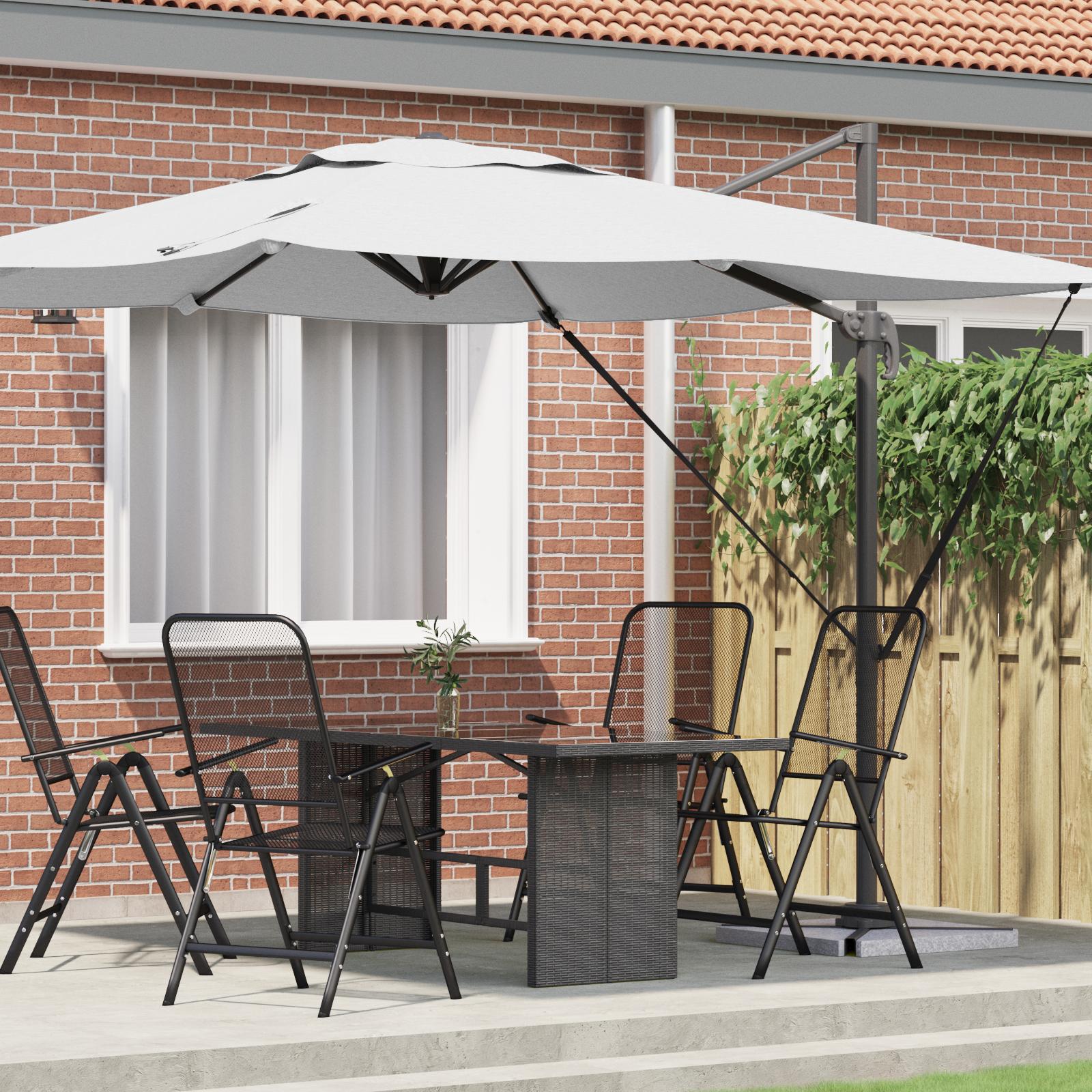 Roma Parasol Beige 286 x 285 x 265 cm Polyester og Aluminium