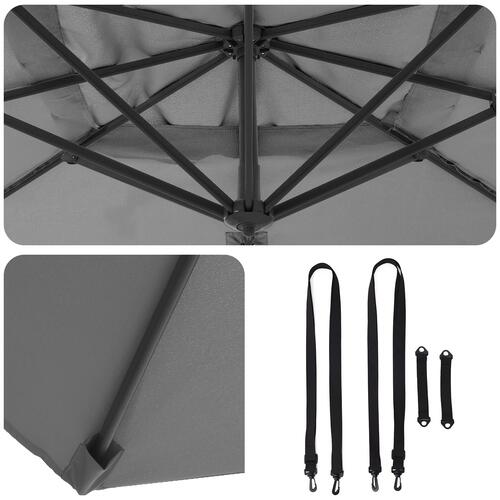 Vippe Roma Parasol Antracit 286x285x265 cm Aluminium