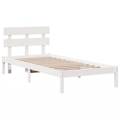 Sengestel med hovedgærde 100 x 200 cm - hvid