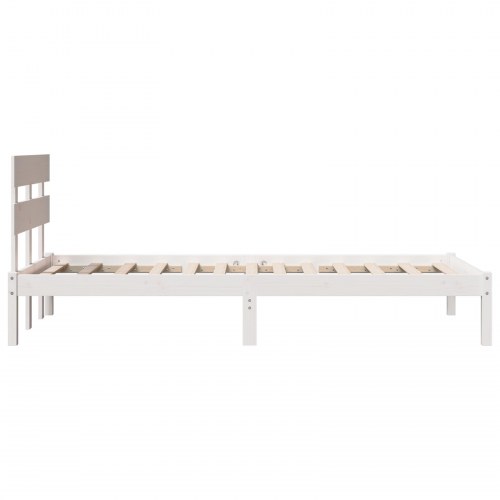 Sengestel med hovedgærde 100 x 200 cm - hvid