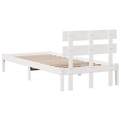 Sengestel med hovedgærde 100 x 200 cm - hvid