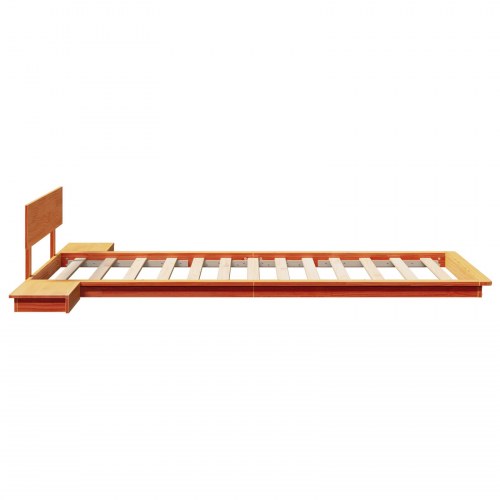 Gulvsengestel med natbord - brun 100 x 200 cm