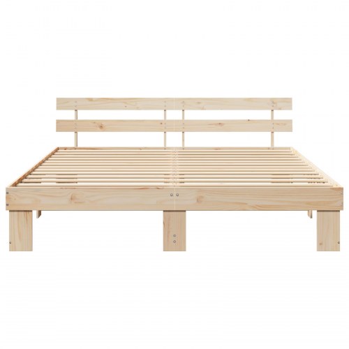 Sengestel i massiv fyrretræ 200 x 200 cm - naturfarvet