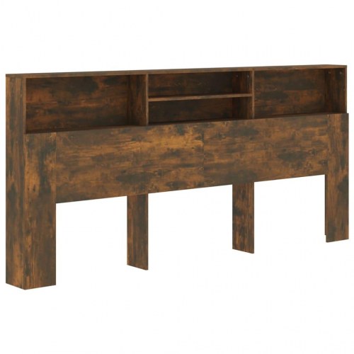 Sengegavl med opbevaring 220 x 19 x 101,5 cm - røget egetræsfarve