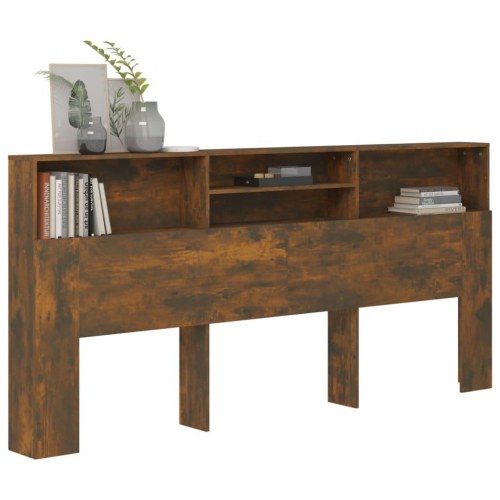 Sengegavl med opbevaring 220 x 19 x 101,5 cm - røget egetræsfarve