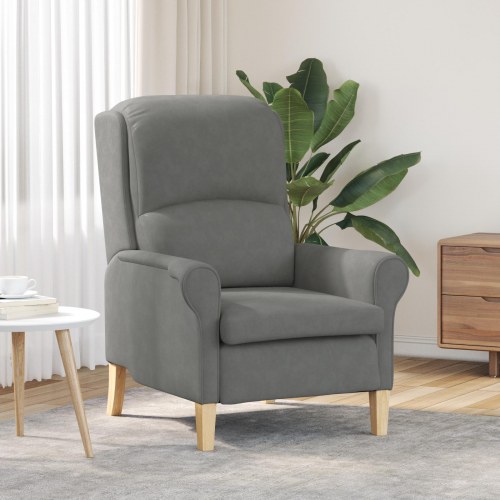 Mørkegrå Lænestol Mørkegrå Stof og Træ Standard Ergonomisk